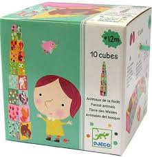 Djeco Stackable Cubes for babies and toddlers Forest