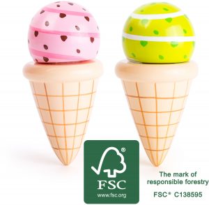 Play Food Wooden Ice-Creams sourced from sustainable forests by Small Foot Design Toys