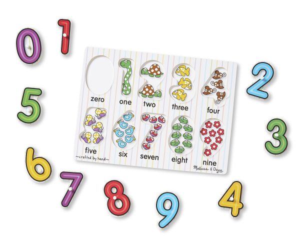Melissa and Doug Puzzles - Matching Numbers wooden peg puzzle