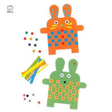 Djeco Bunnies Paper Weaving and Stickers Crafts for young children