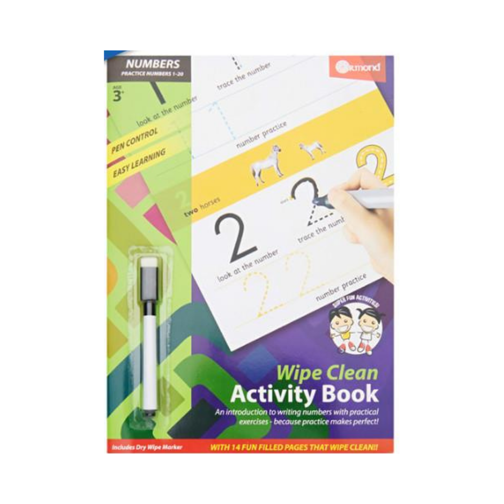 A4 Wipe Clean Learning Numbers Book with Pen