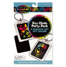 Melissa and Doug Scratch Art Key Rings - Party Pack