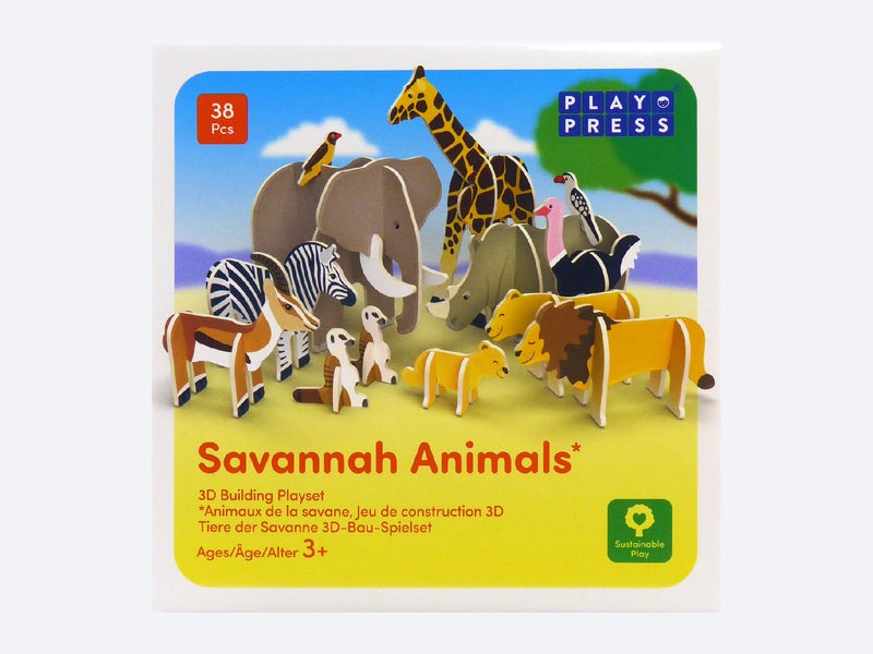 PlayPress Savannah Animals Eco-Friendly Playset