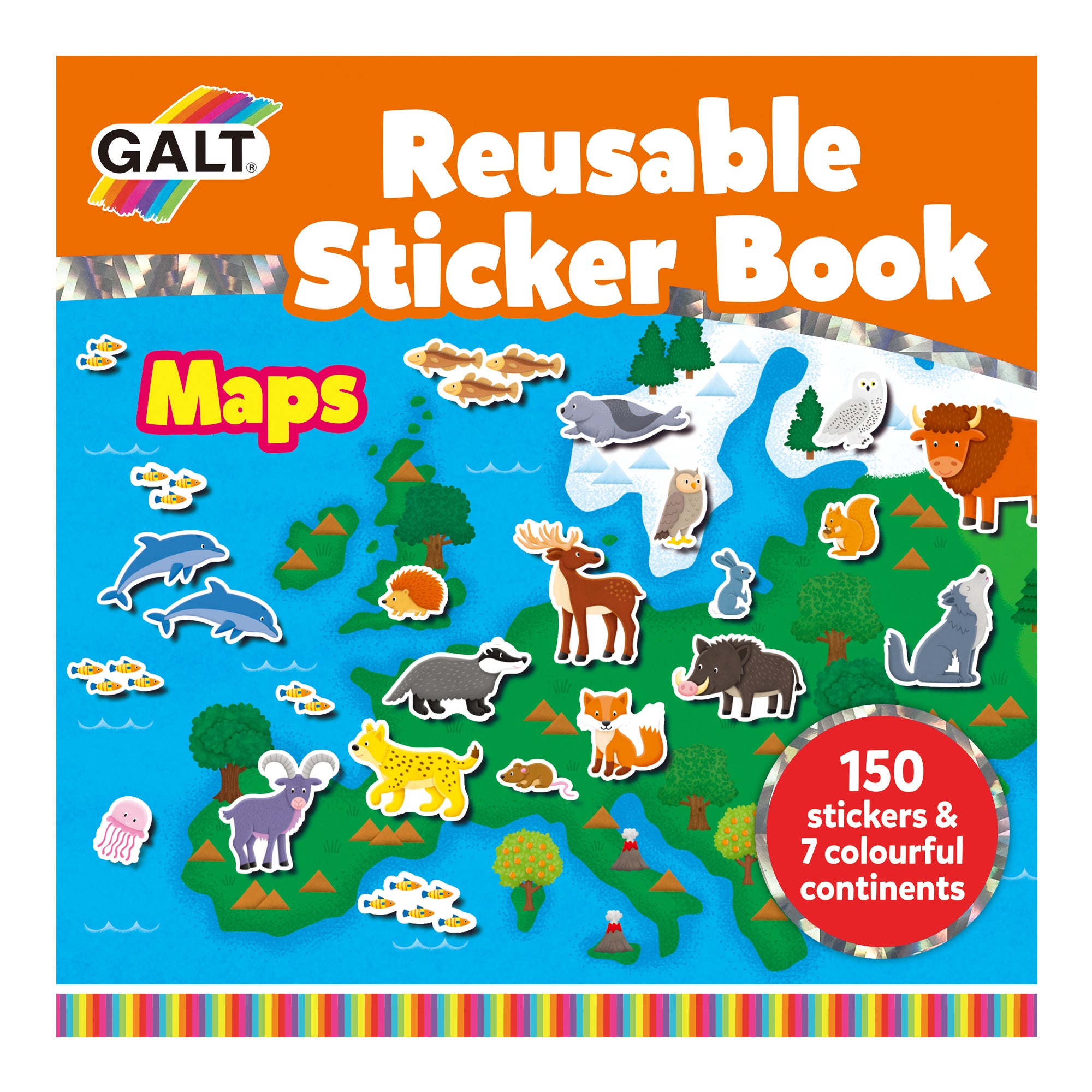 Maps - Reusable Sticker Book - Galt Toys Ireland