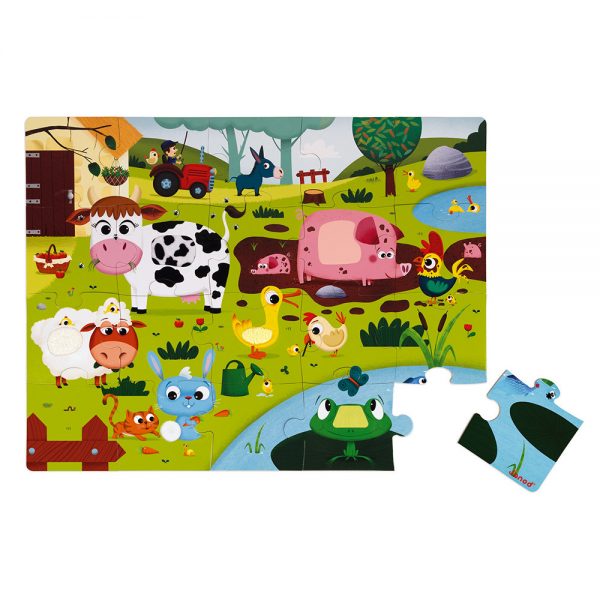 Janod - Farm Animals 20-piece Tactile Puzzle
