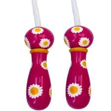 Wooden Handle Skipping Rope (Flowers Design)
