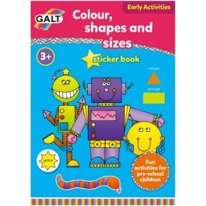 Colours Shapes and Sizes Sticker Book by Galt for pre school aged children