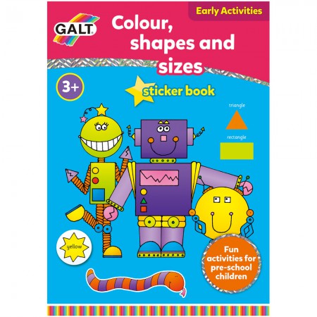 Colours Shapes and Sizes Sticker Book by Galt for pre school aged children