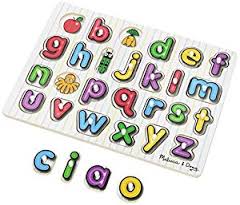Melissa and Doug Wooden Alphabet Peg Puzzle