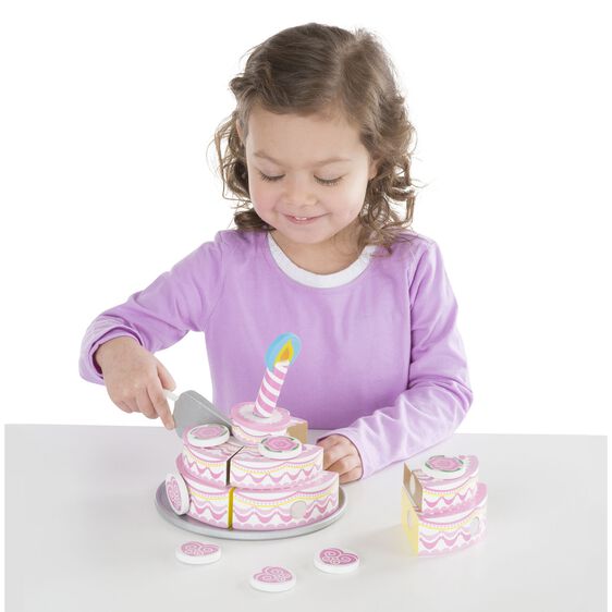 Melissa and Doug Triple Layer Party Cake wooden play food available at Toys and Games Ireland