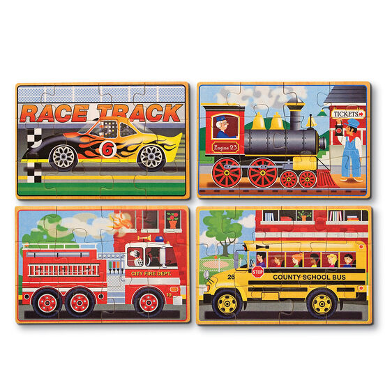 Melissa and Doug Vehicle Puzzles in a Box. Wooden Jigsaw puzzles