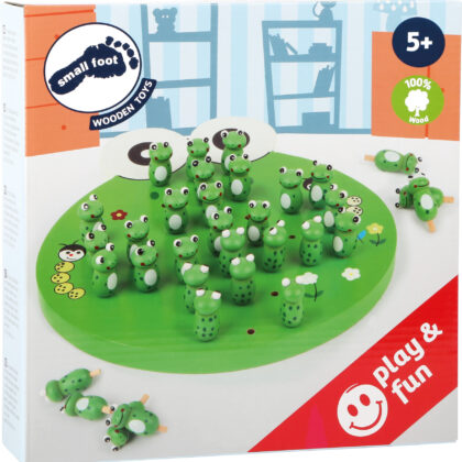 Wooden Frog Solitaire Board Game