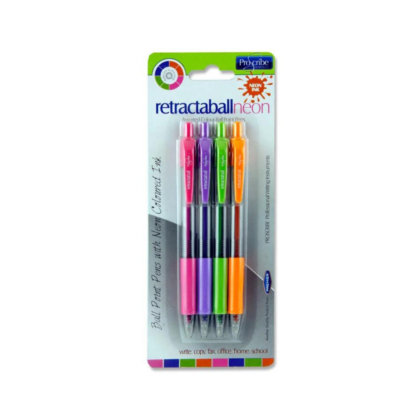4 Neon Ballpoint Pens